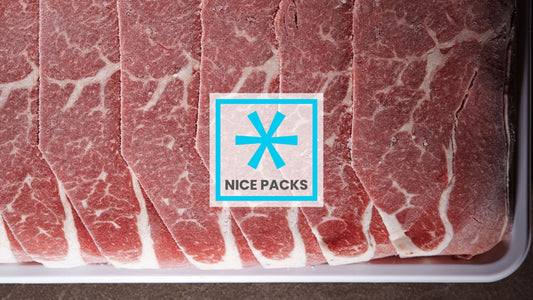 Some frozen meat packed for shipping