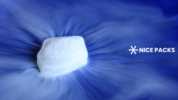 dry ice slab with blue background