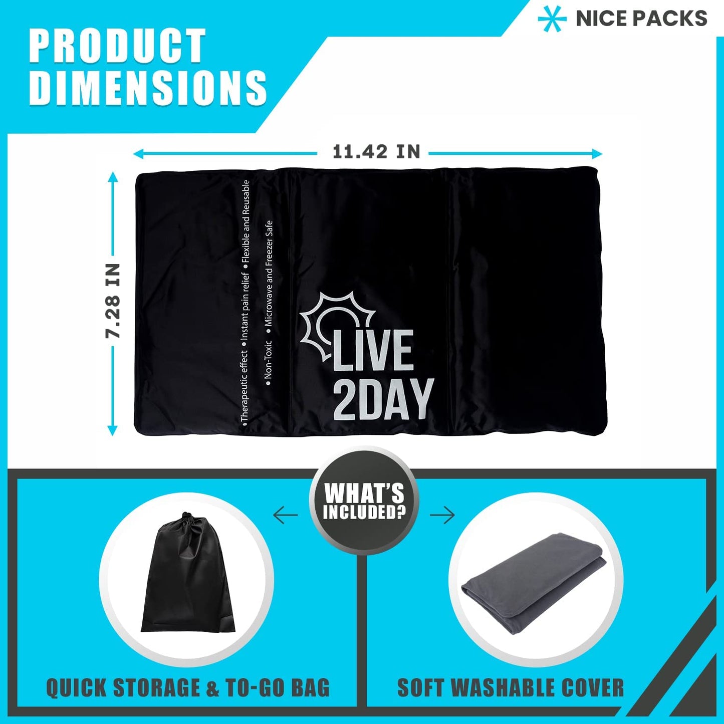 Reusable Ice Pack for Injuries-Hot & Cold Gel Compress Therapy