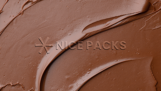 smooth melted chocolate smeared on a flat surface