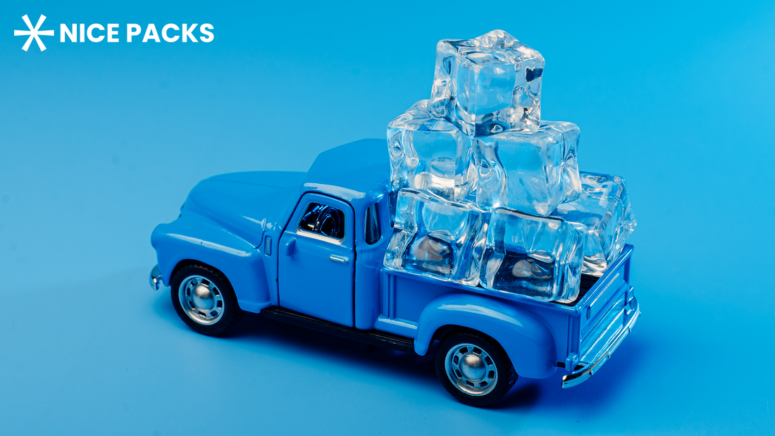 truck with ice cubes