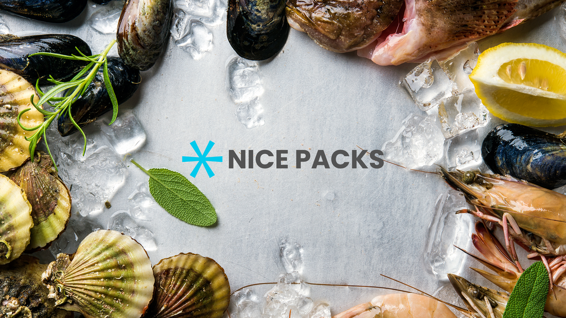 frozen seafood on metal plate
