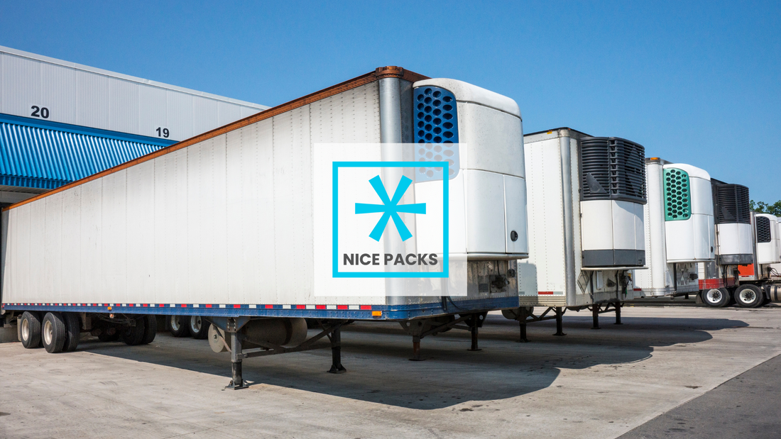 Fridge containers being lined up for loading