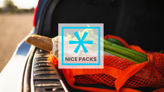 Fresh produce in the back of the car in a cooler