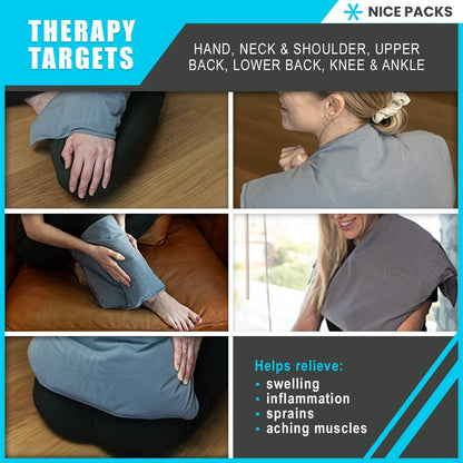 Reusable Ice Pack for Injuries-Hot & Cold Gel Compress Therapy